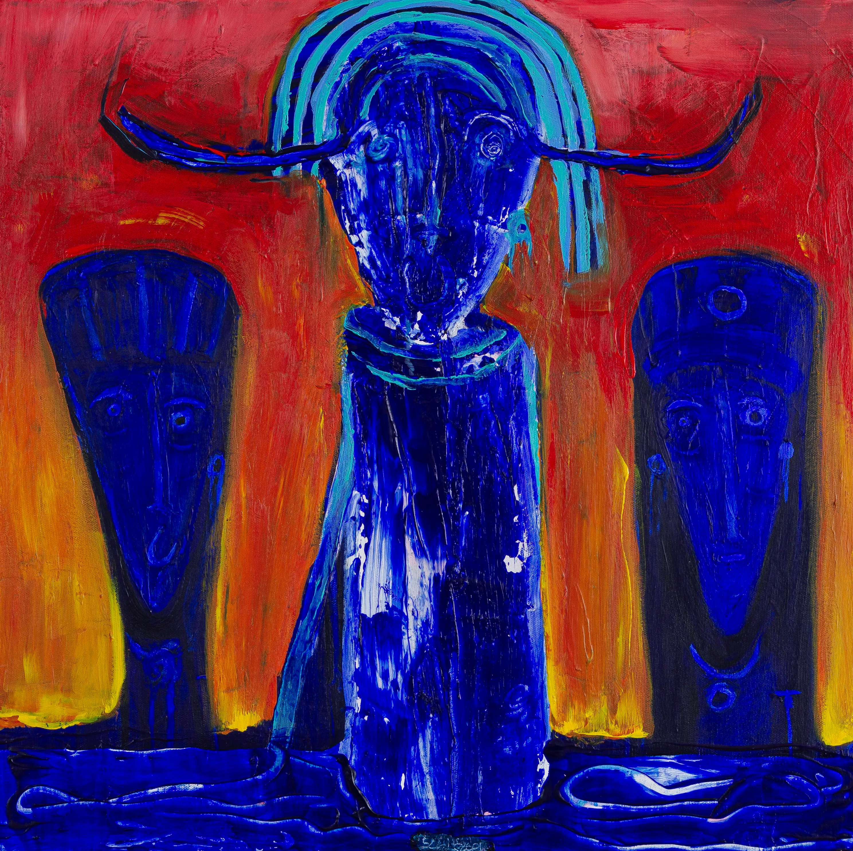 "havtrold", by ulrik schjerbeck, acryllic on canvas, 2025