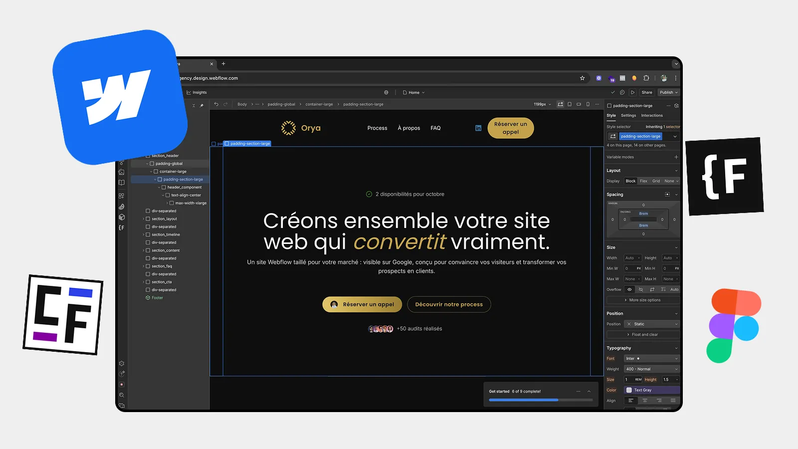 Développement d'un site web sur Webflow