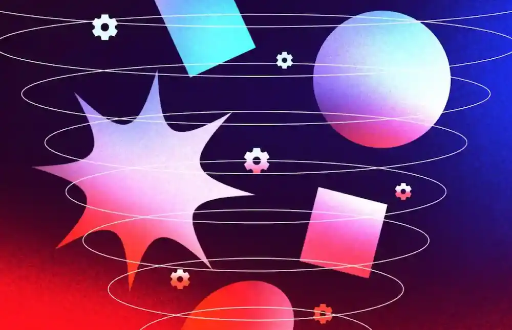 abstract shapes on gradient background