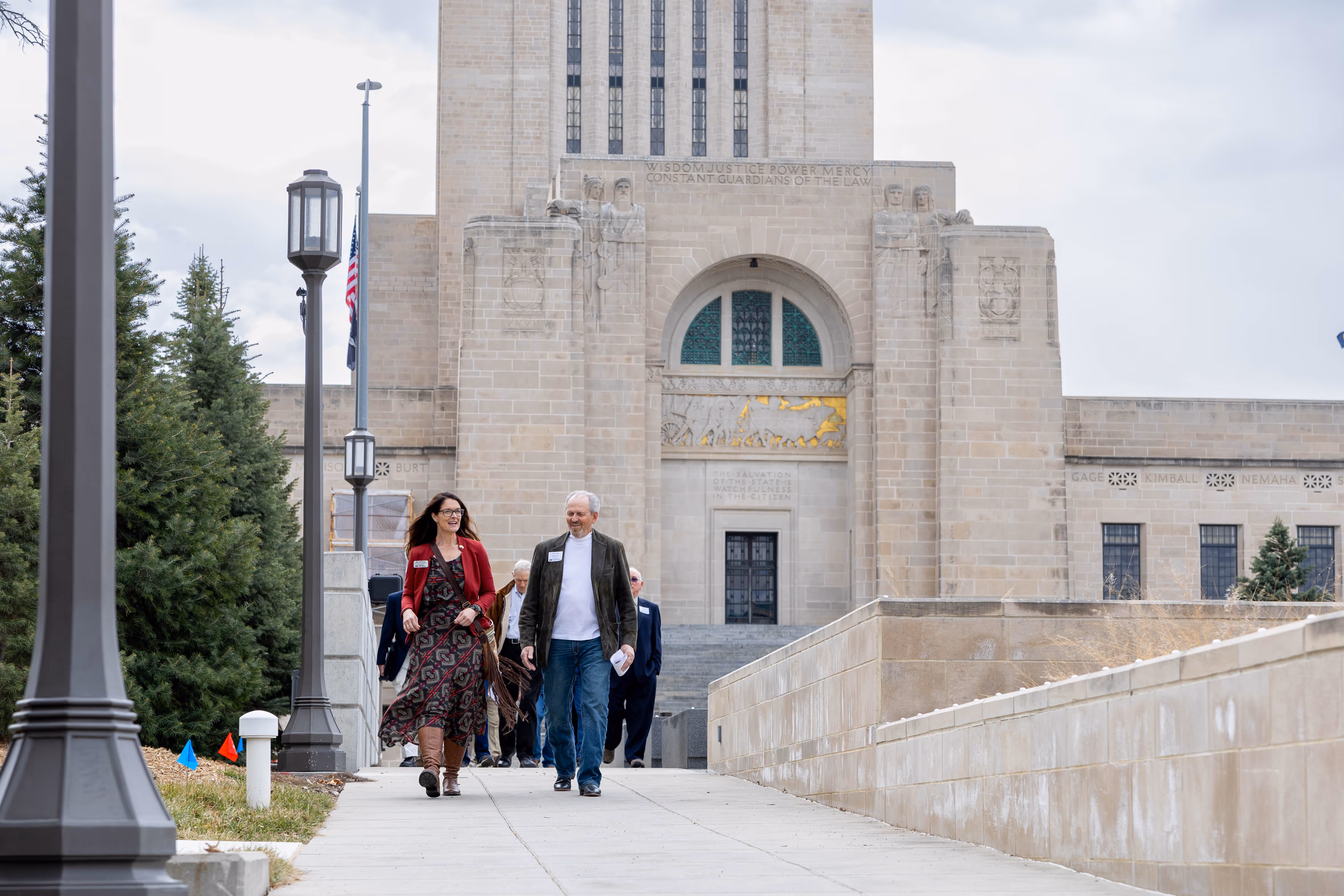 People walking on a pathway