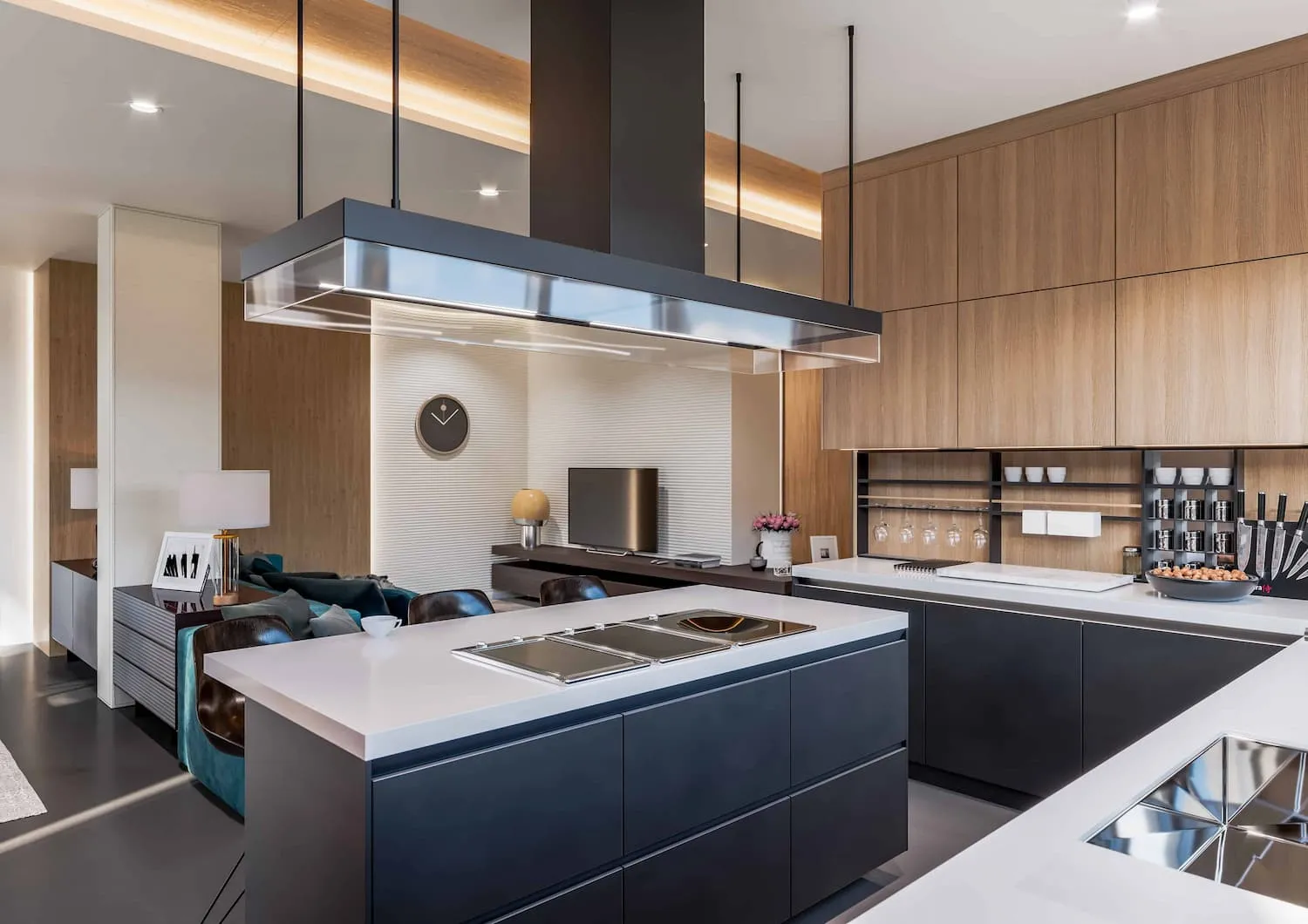 modern open concept kitchen
