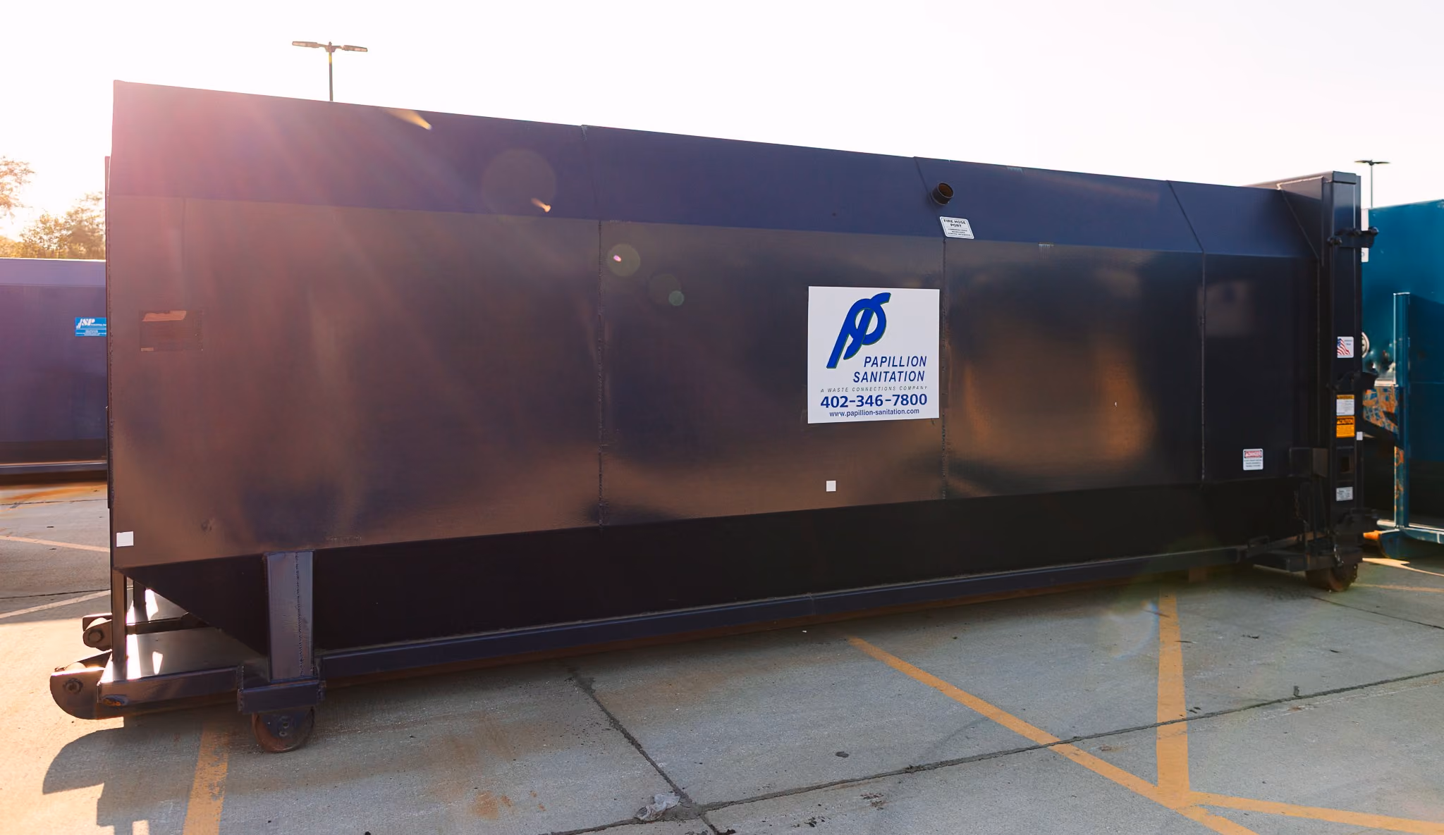 Commercial waste compactor designed for high-volume business waste disposal