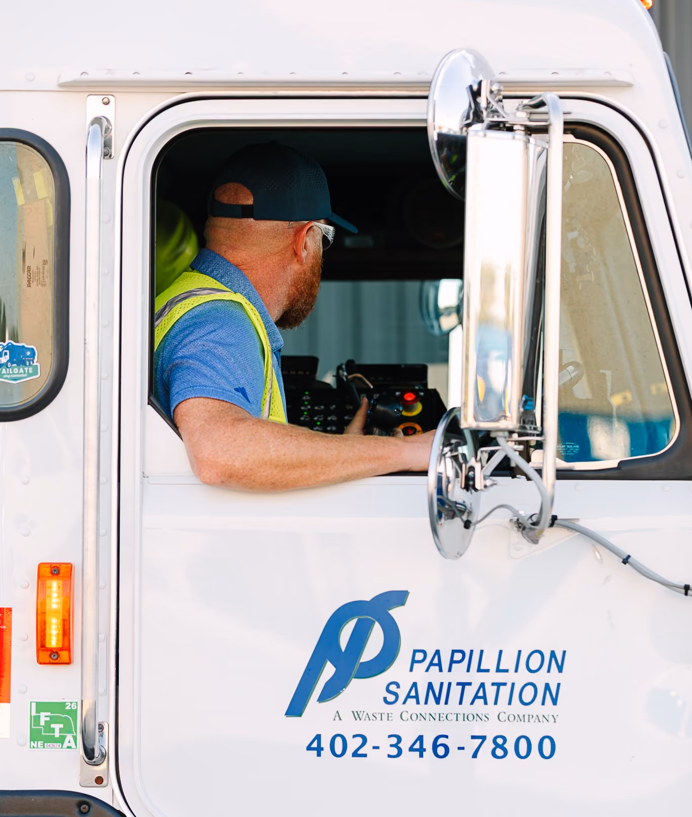 Professional Papillion Sanitation driver serving local communities