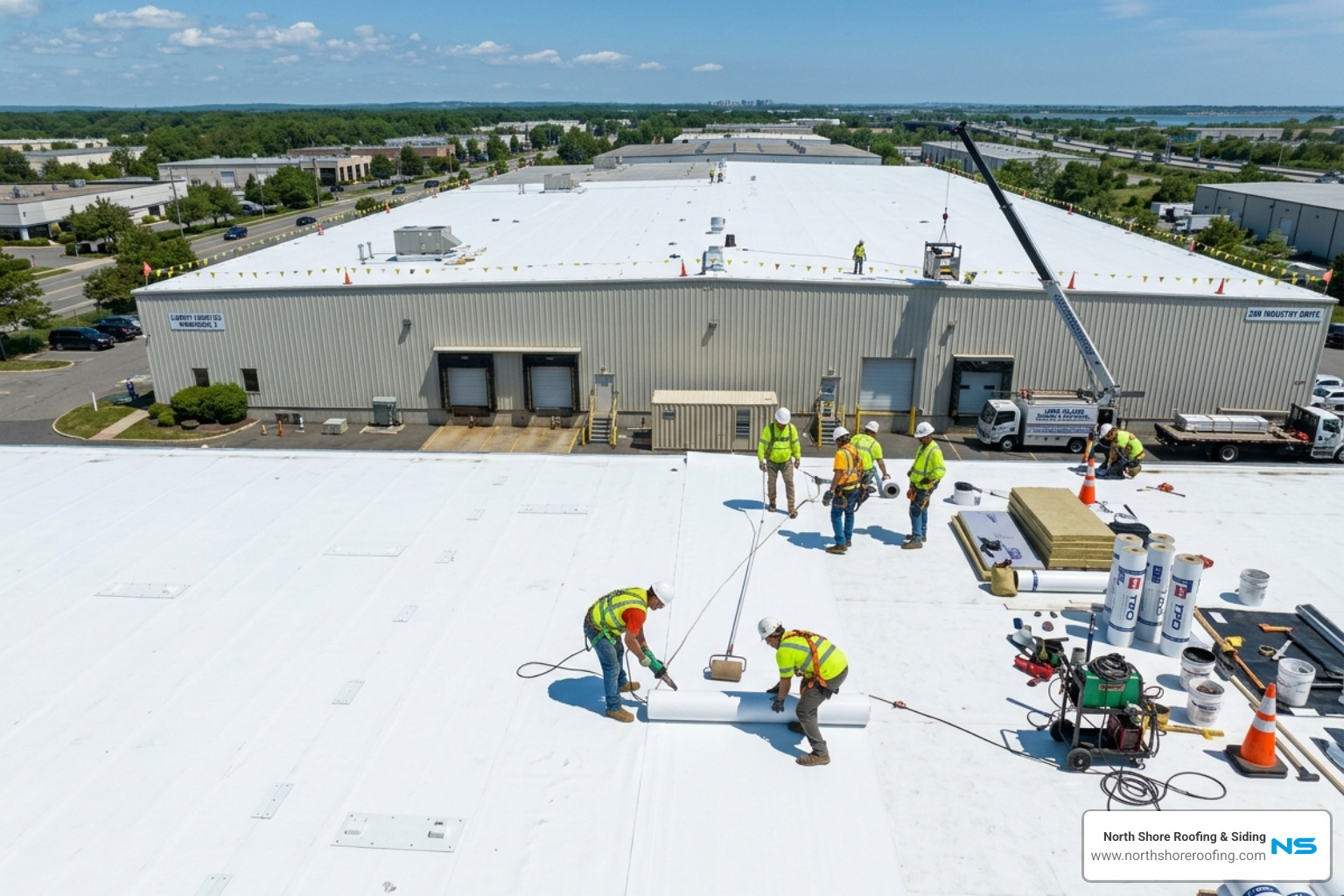 Discover commercial roof installation: TPO, PVC, BUR systems, step-by-step process, restoration tips & Long Island expertise.