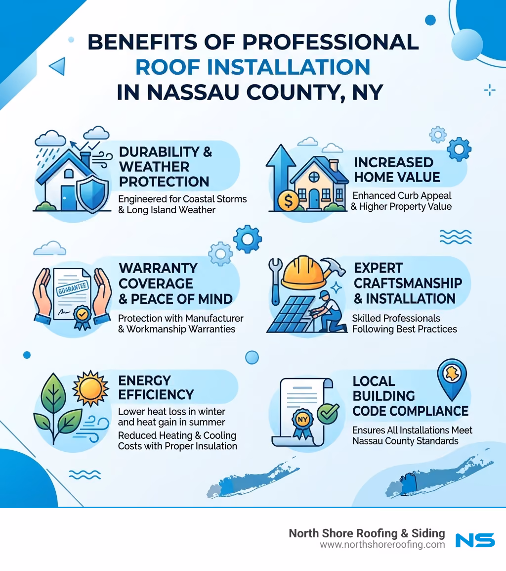 Infographic: benefits of professional roof installation in Nassau County NY - roofers in nassau county ny infographic Infographic: benefits of professional roof installation in Nassau County NY - roofers in nassau county ny infographic