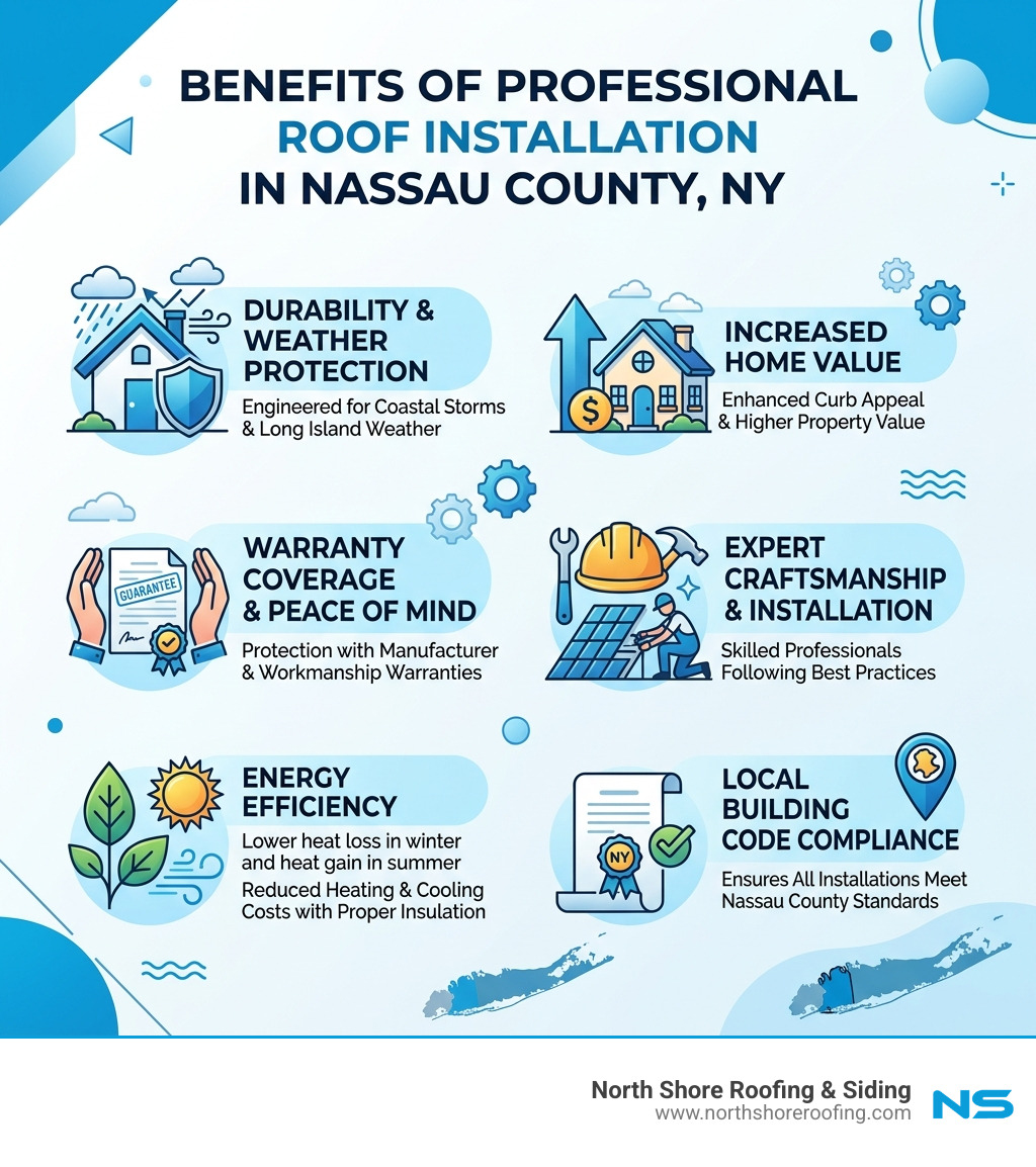Infographic: benefits of professional roof installation in Nassau County NY - roofers in nassau county ny infographic Infographic: benefits of professional roof installation in Nassau County NY - roofers in nassau county ny infographic