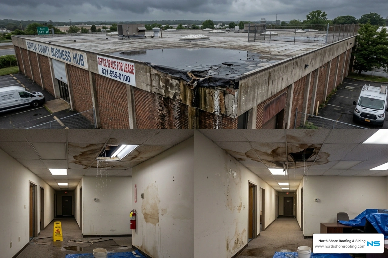 Discover expert commercial roof leak repair in Long Island & Queens. Fix leaks fast, prevent damage, save costs with proven methods & maintenance tips.