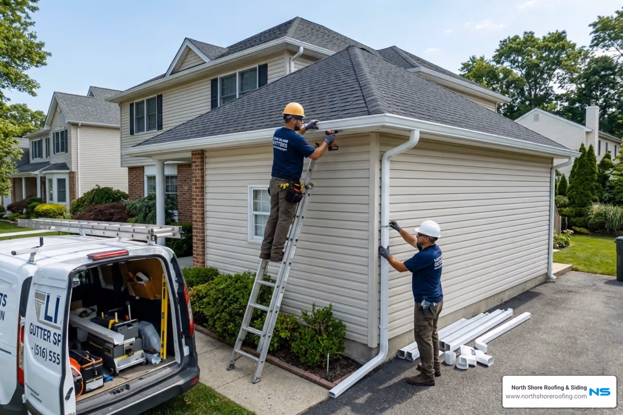 Find reliable gutter and downspout contractors near me in Long Island & Queens. Expert installation, repairs & maintenance for your home. Get a free estimate!