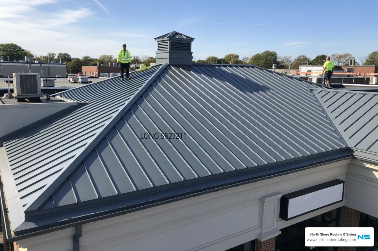 Compare commercial metal roofing options in Long Island & Queens for Port Washington, Flushing, Bayside, Locust Valley, and Manhasset buildings with expert installation.
