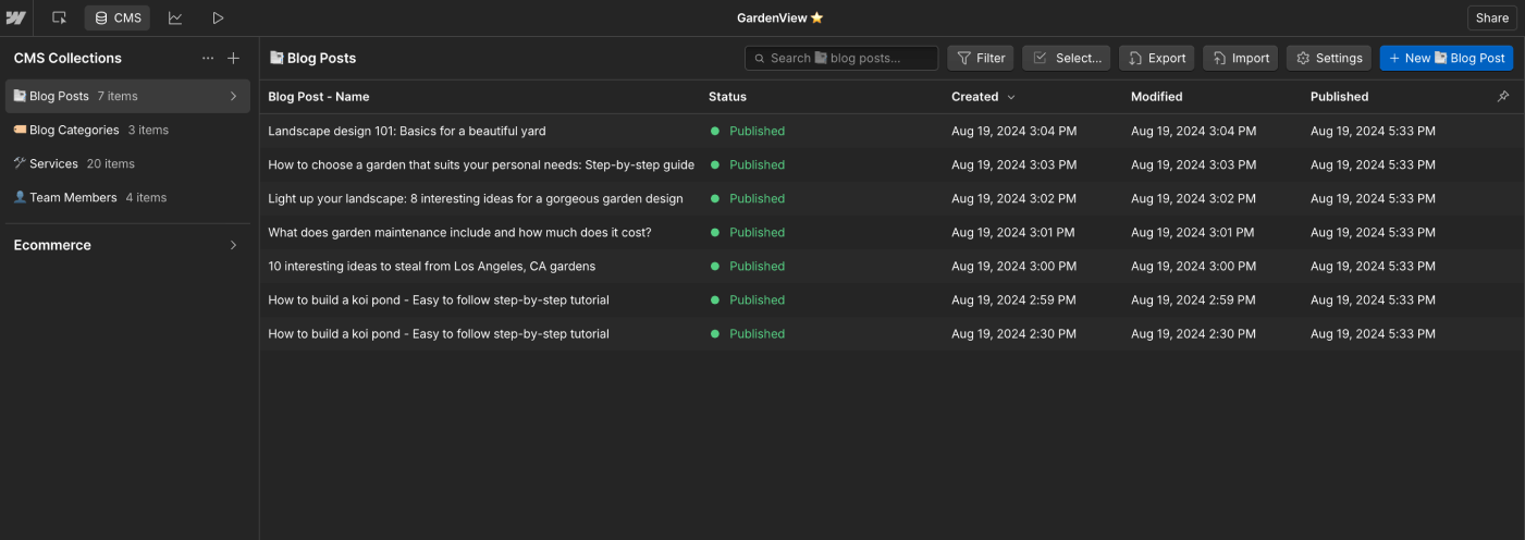 CMS Collection - GardenView Webflow Template | BRIX Templates