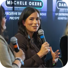 Speaker at entrepreneurship panel representing collaboration with non-government organizations to support underrepresented founders.
