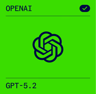 OpenAI branding with a checkmark and the GPT-4.1 logo on a bright green background.
