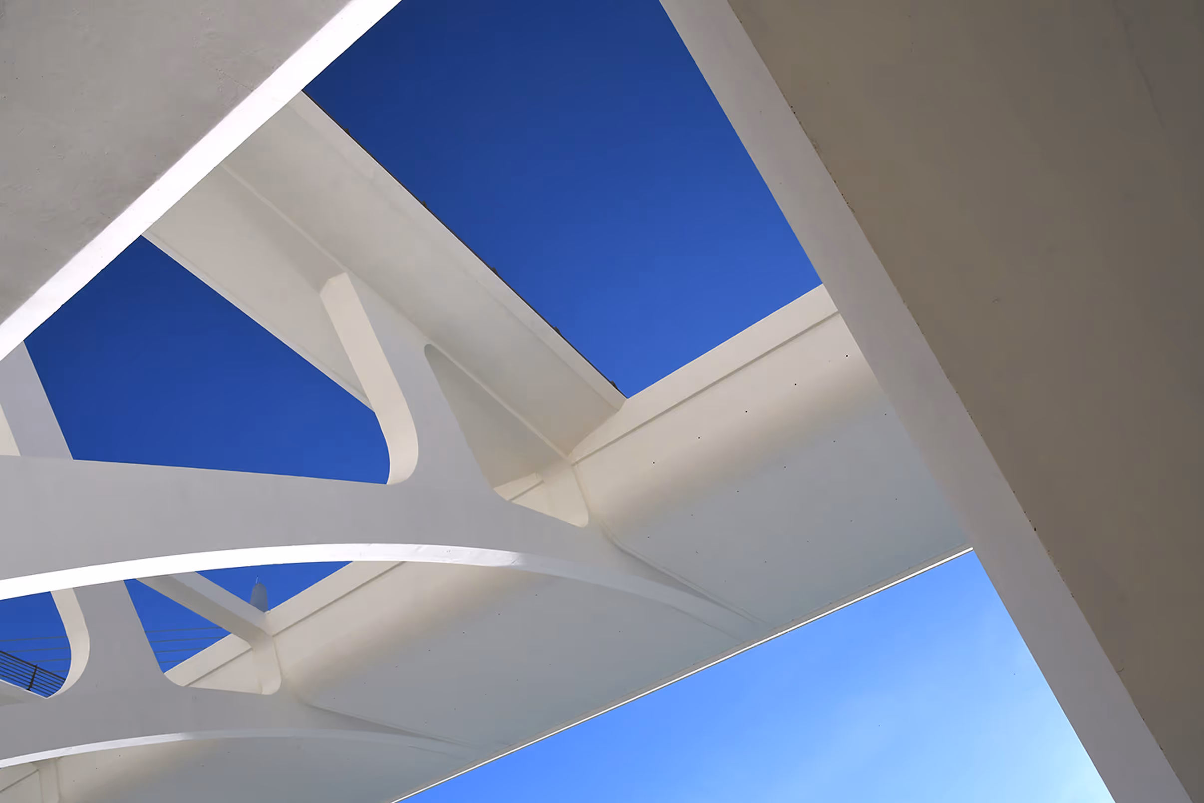 Closeup of one of Santiago Calatrava's architecture.