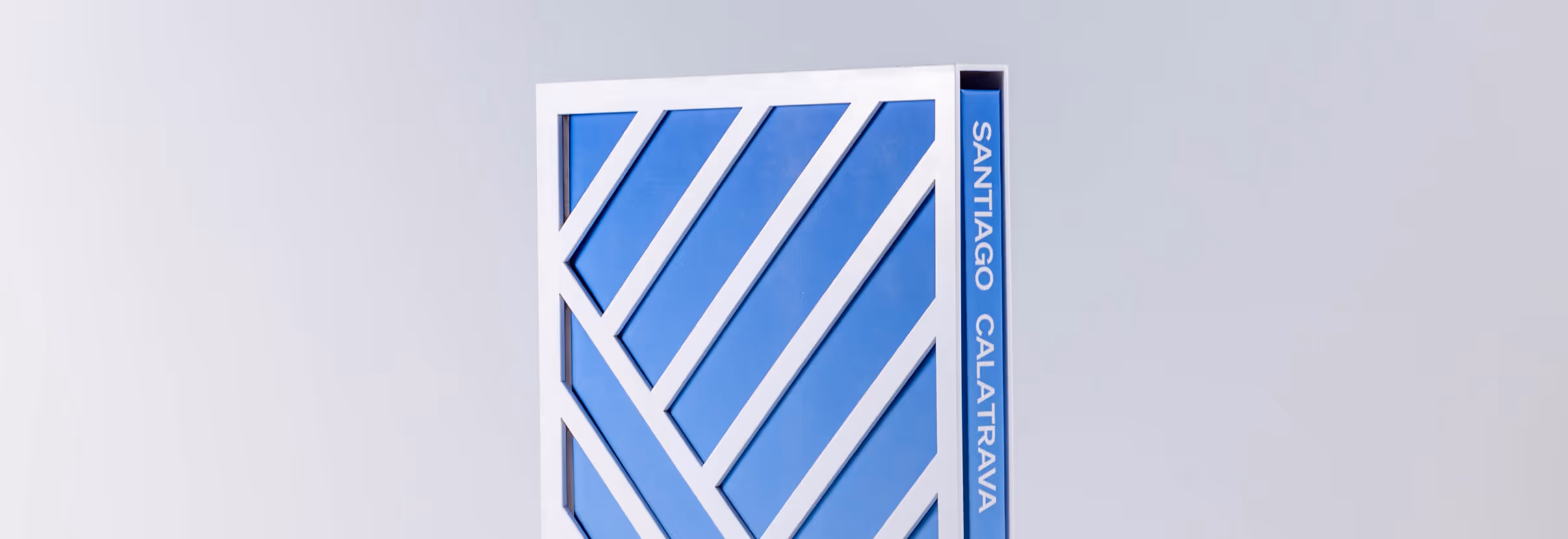 Closeup of book in slip case.