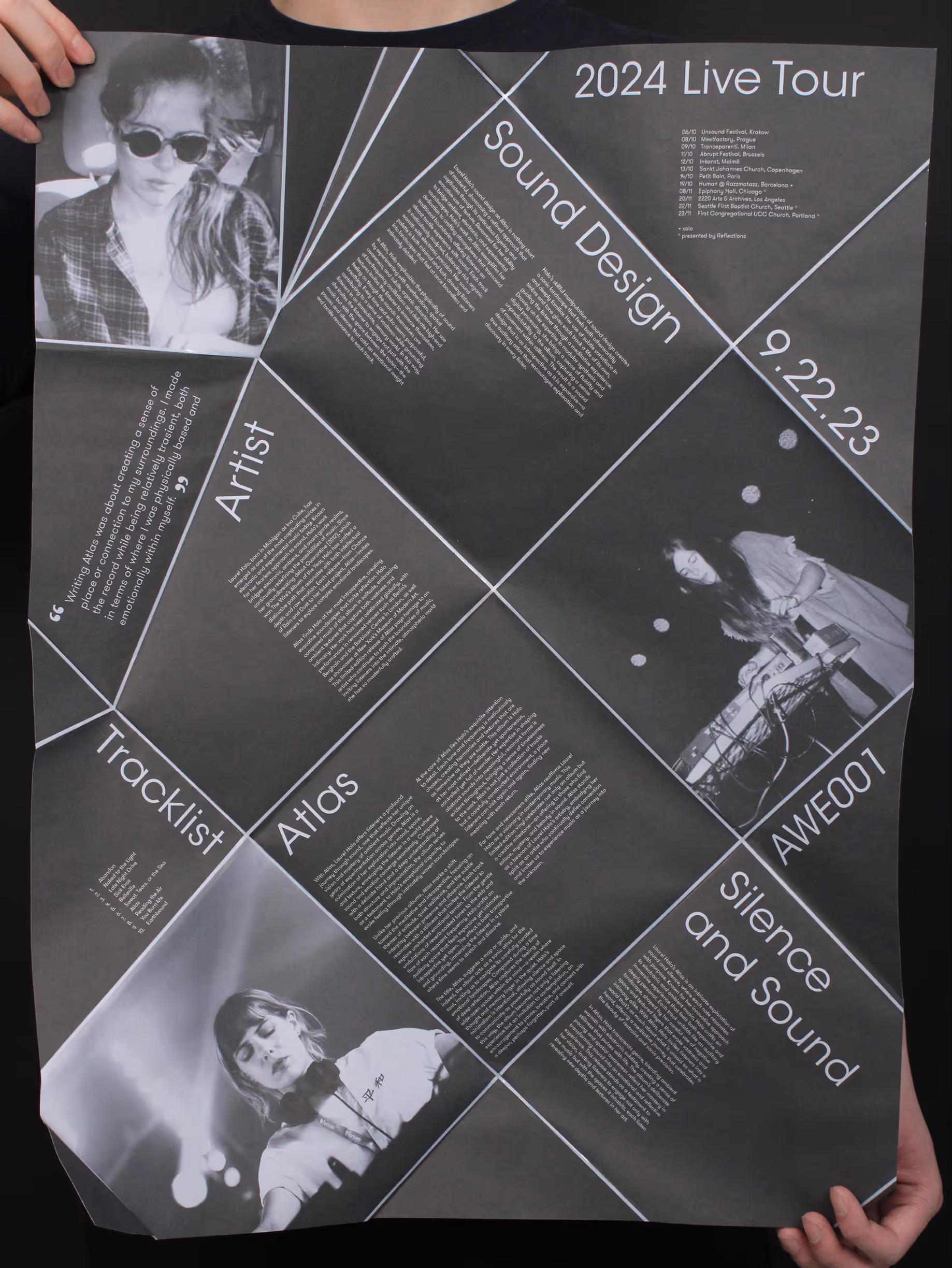 Enlarged view of one side of the poster containing album and artist information.