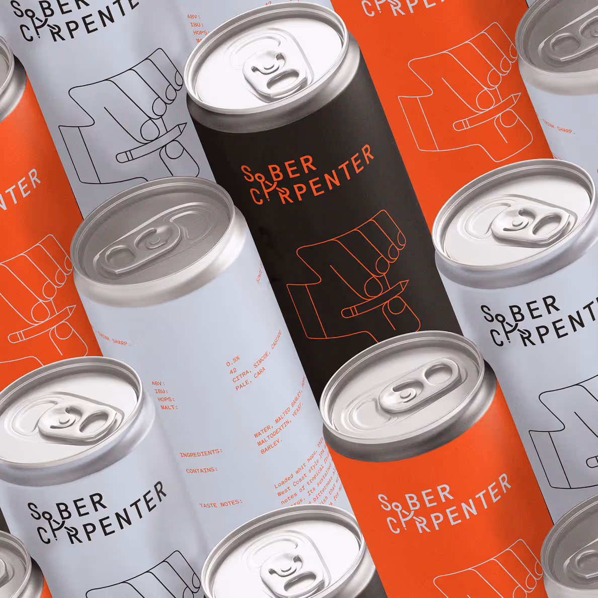Multiple Sober Carpenter cans