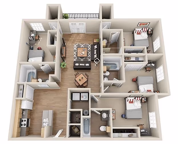 4 Bedroom Standard layout