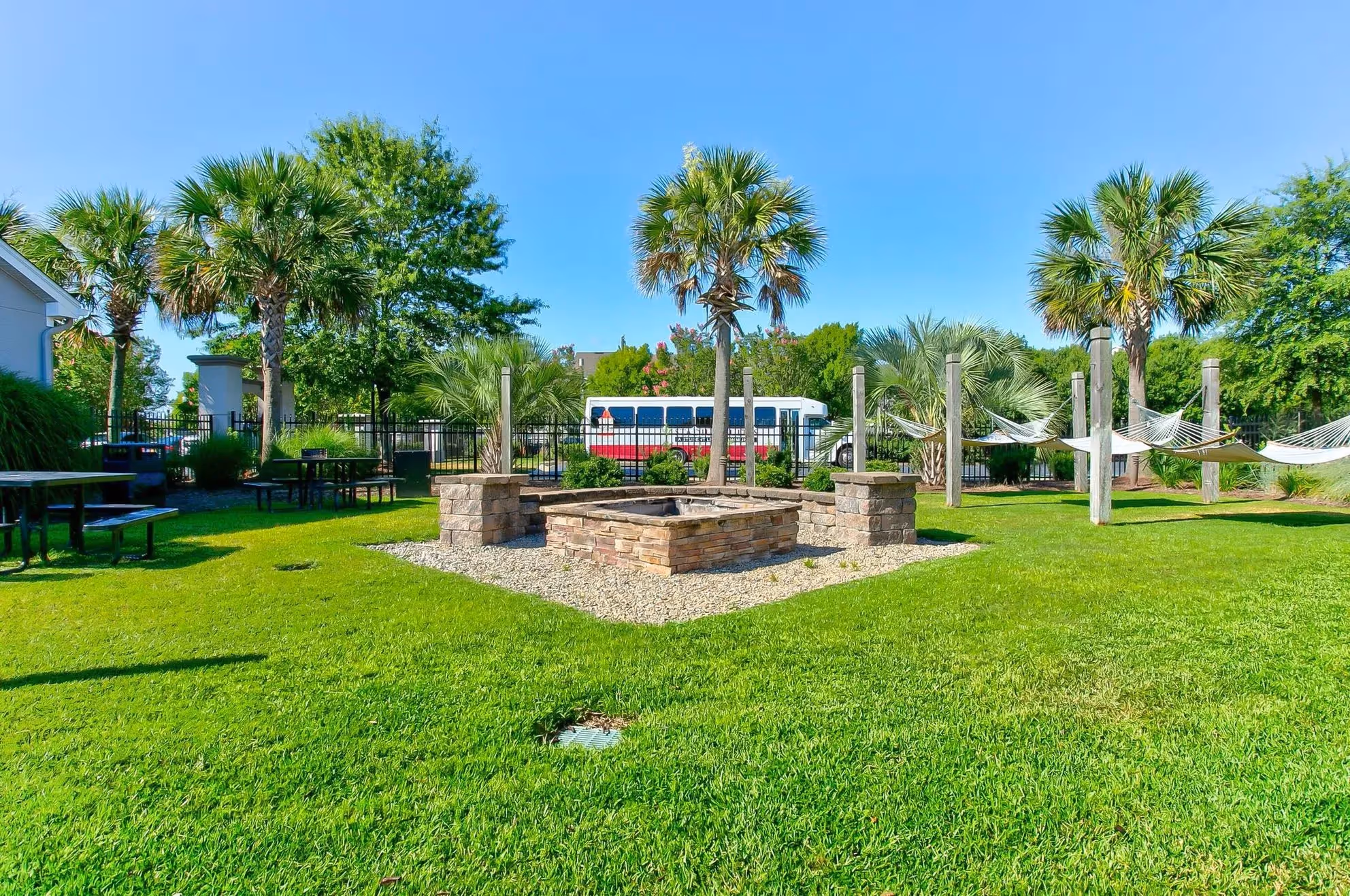 fire pit and picnic area