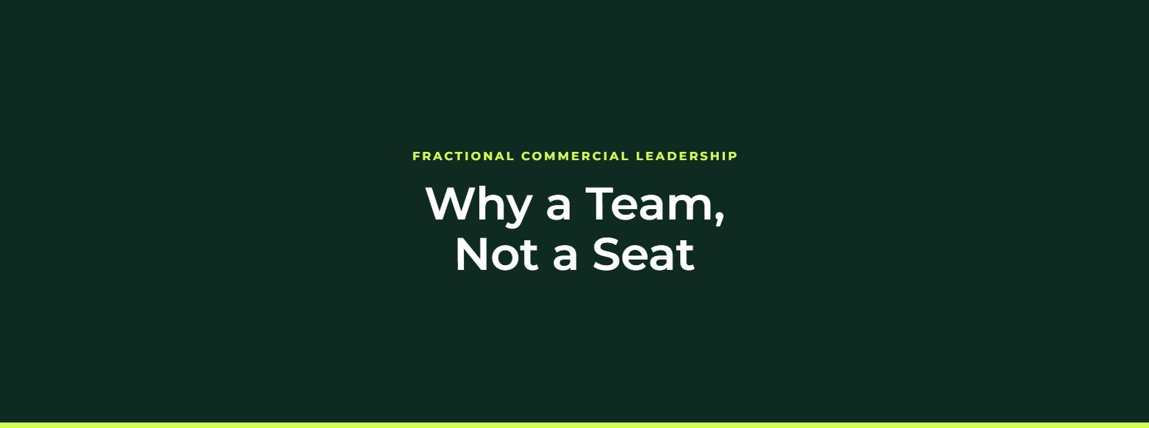 Fractional Commercial Leadership: Why a Team, Not a Seat