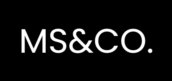 Texte blanc « MS&CO. » sur fond noir.