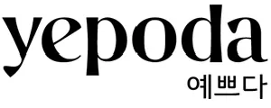 Logo du mot 'yepoda' en caractères latins avec le texte coréen 예쁘다 en dessous.