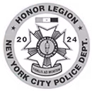 Badge of Honor Legion New York City Police Department with the year 2024 and 'Fidelis ad Mortem' motto.