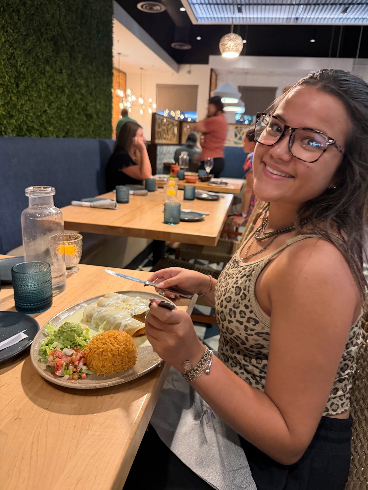 My daughter at Agave Azul, one of my favorite spots near Disney World