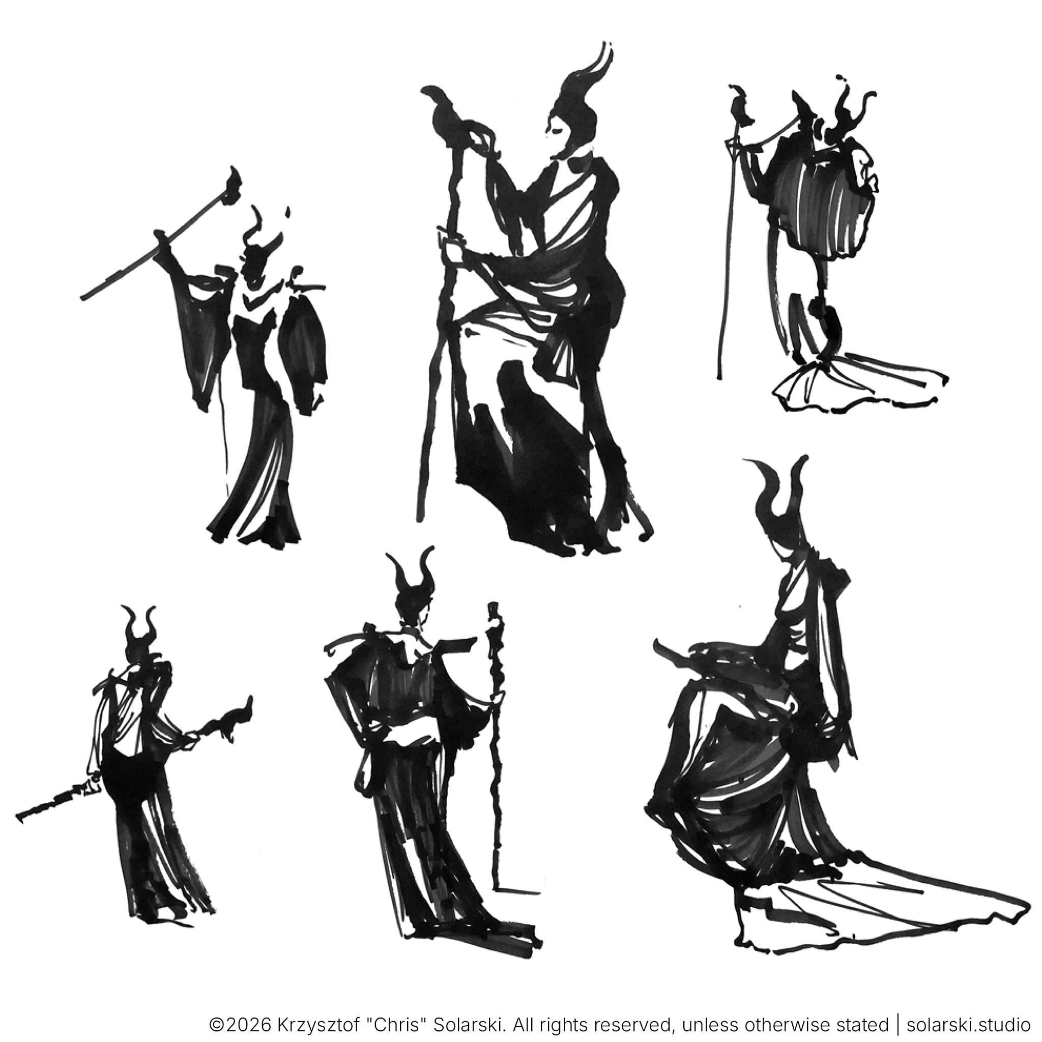 Maleficent Cosplay Drawing