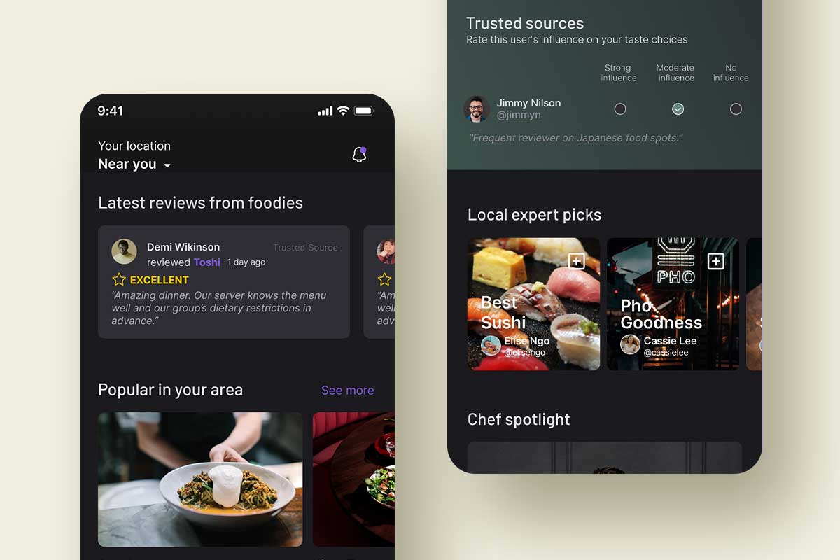 screenshot of umamii app