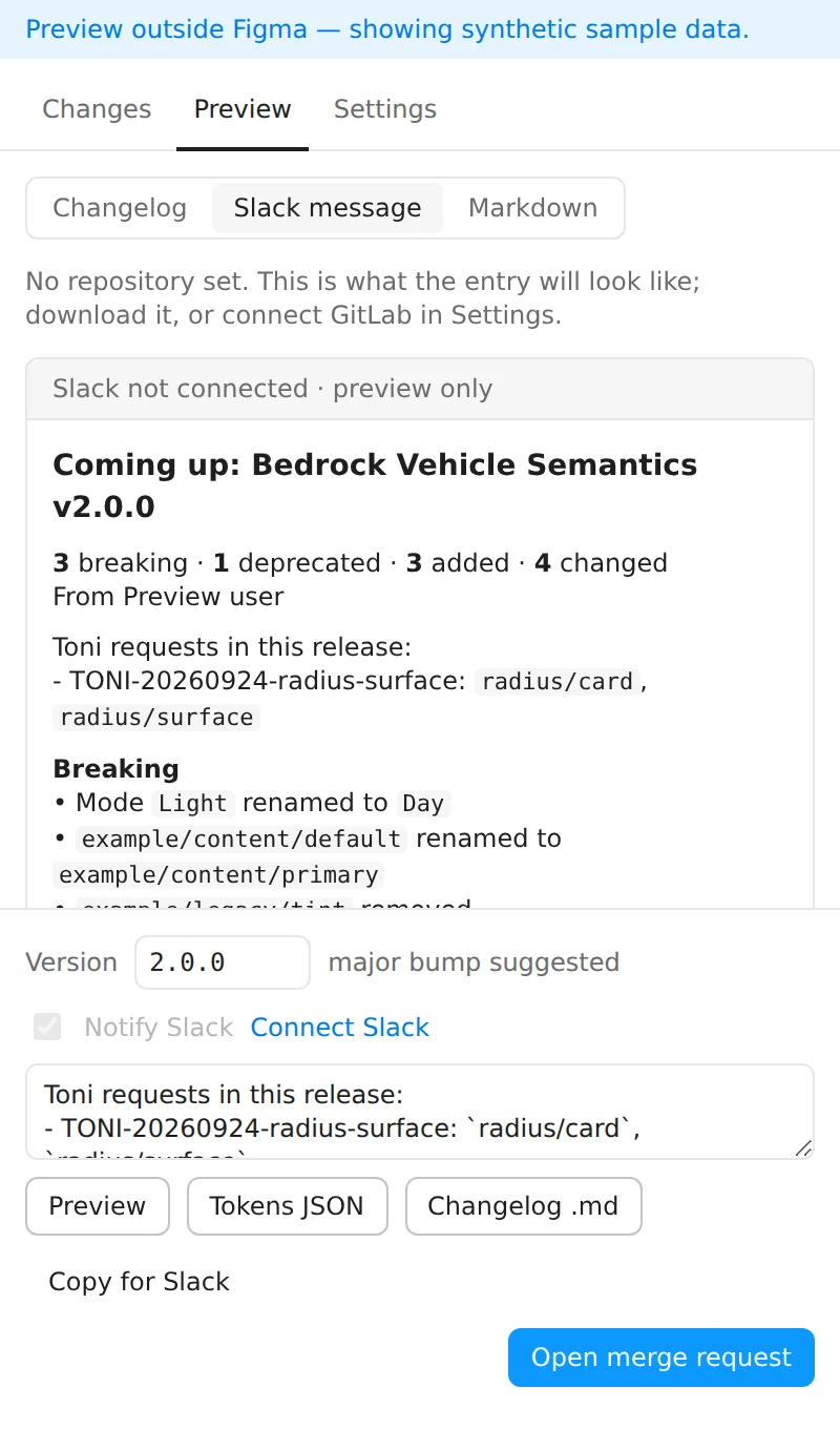 The same Slack preview in light theme.
