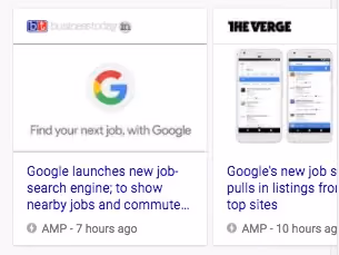 Google Screenshot with AMP