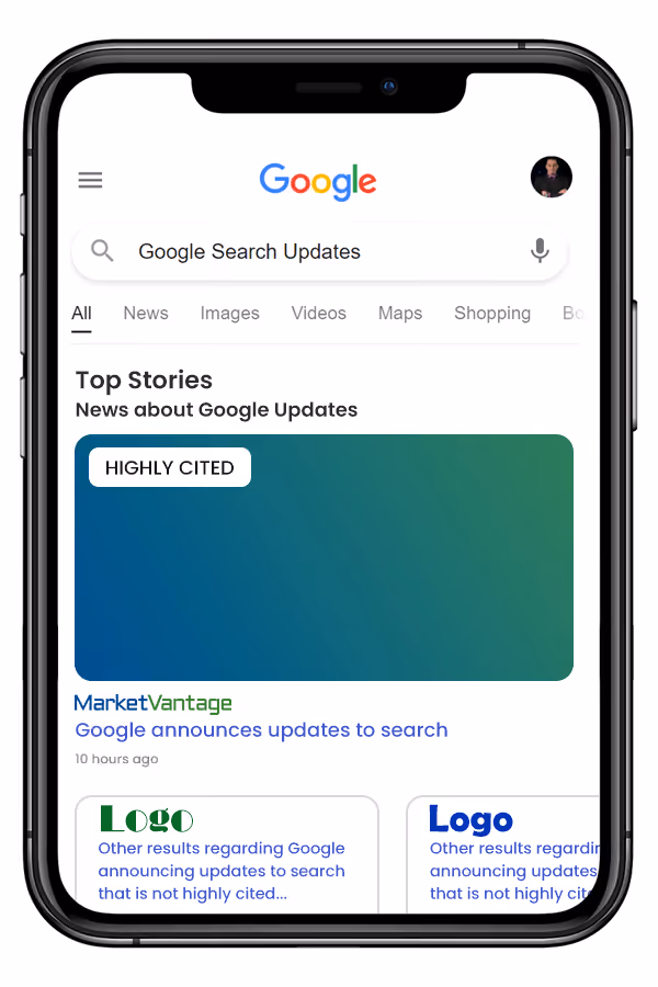 Google Highly Cited Label Example