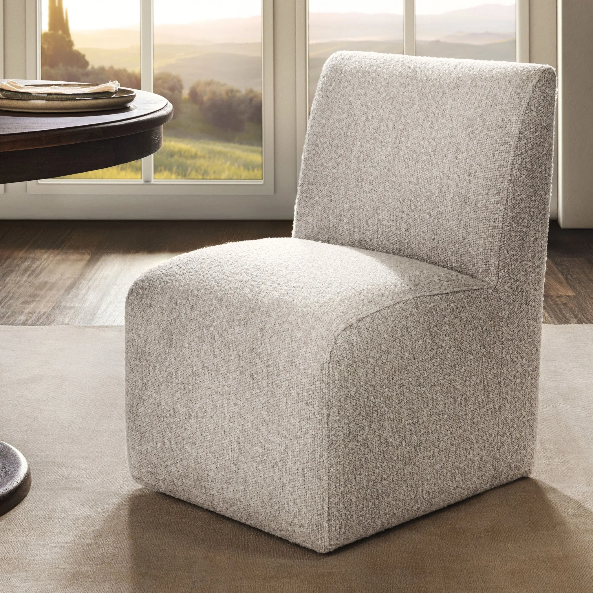 White accent fabric chair