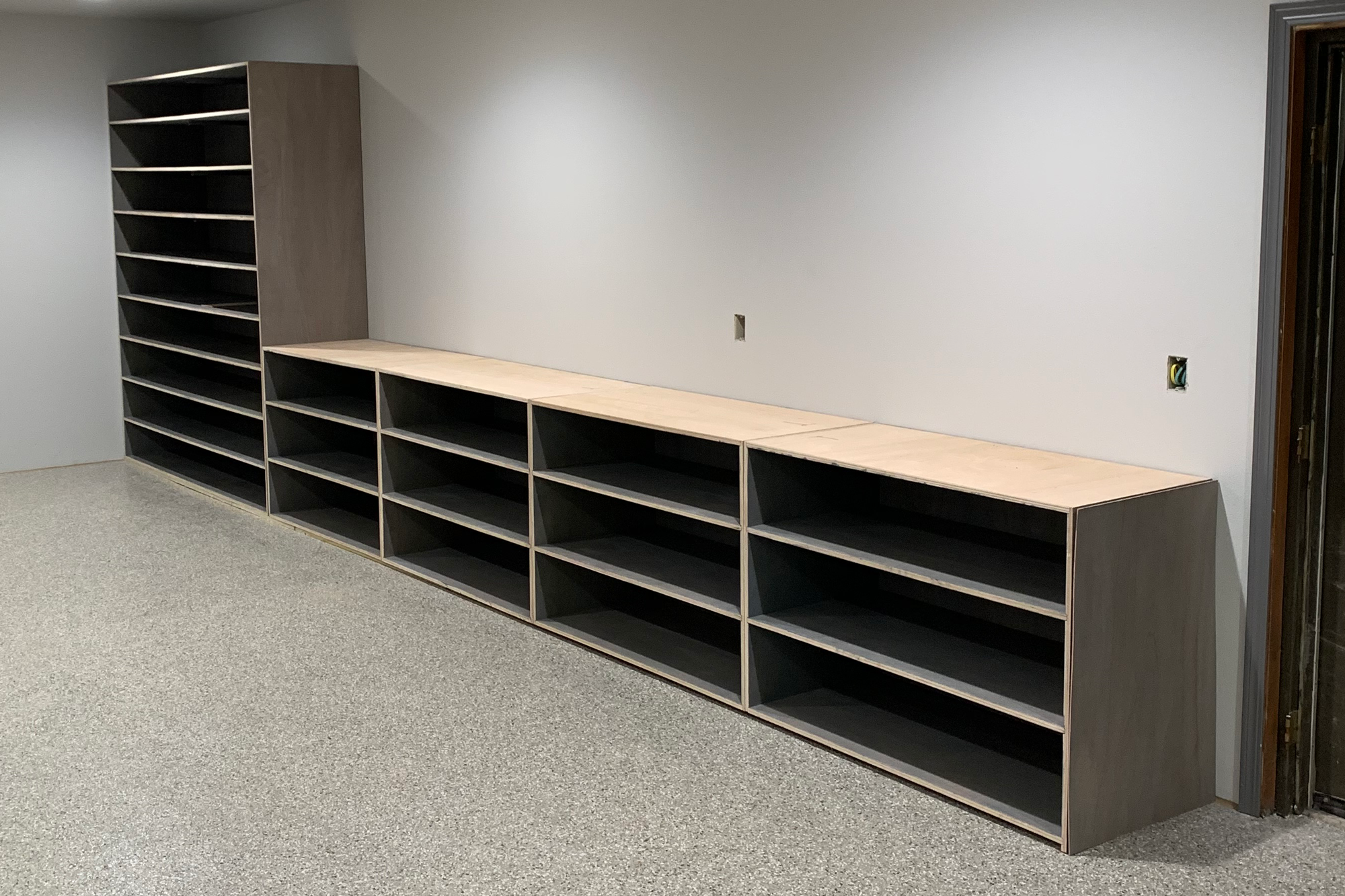 Bow cabinets in the renovated clubhouse