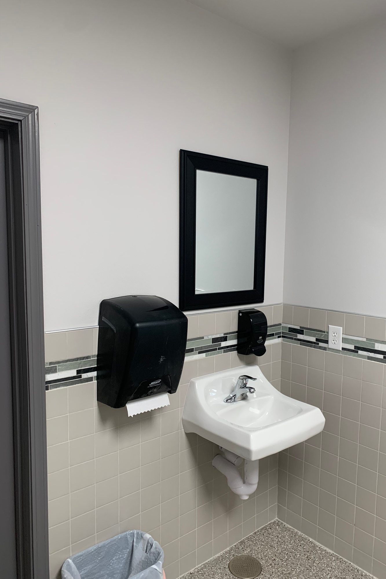 Renovated bathroom: sink area
