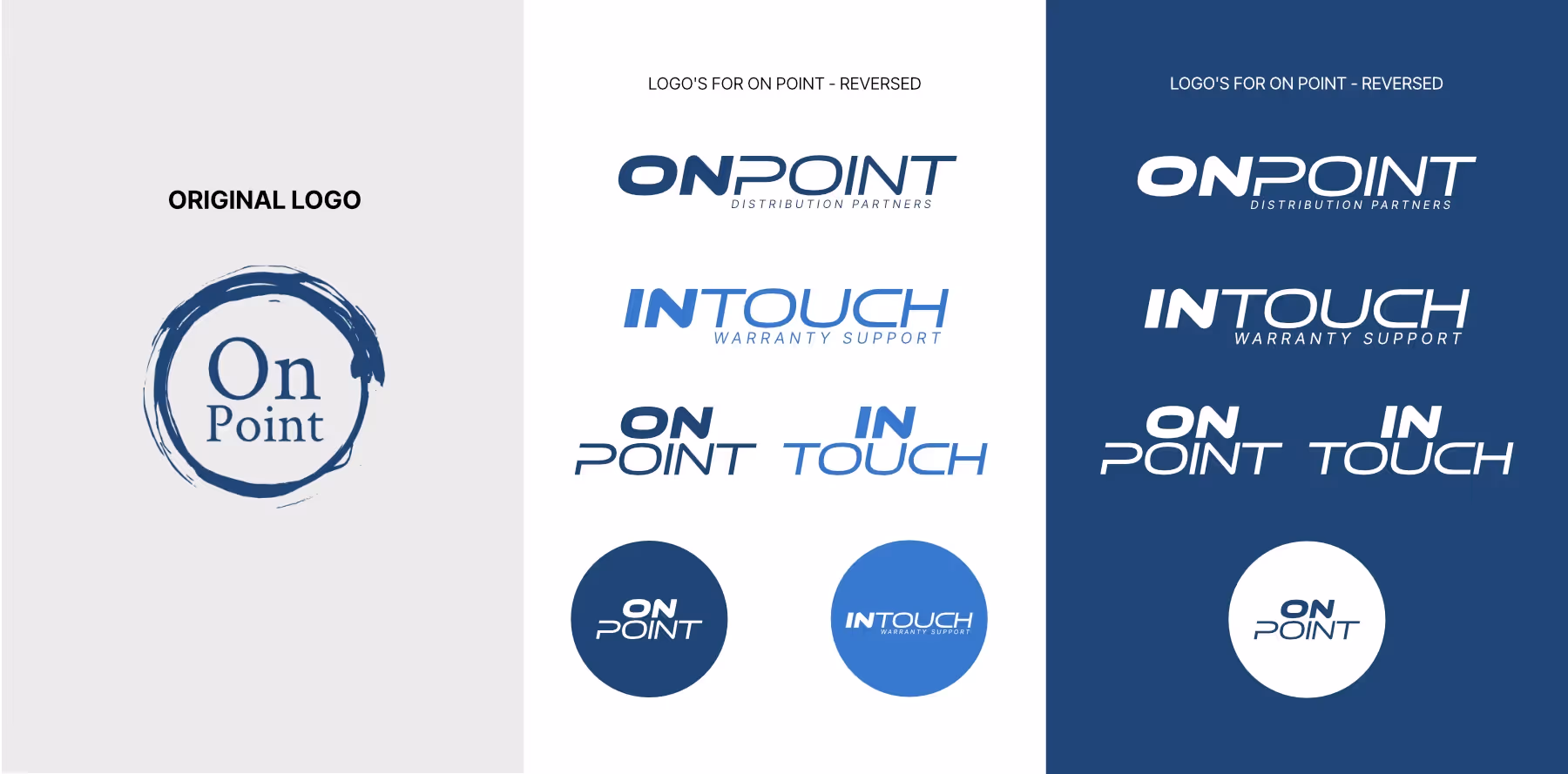 On-point distributions, logos for website.