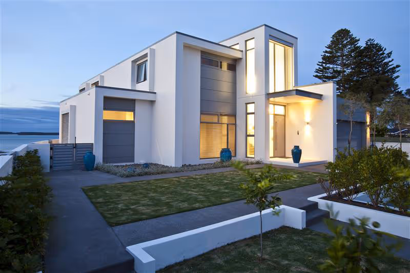 Modern home in white. 