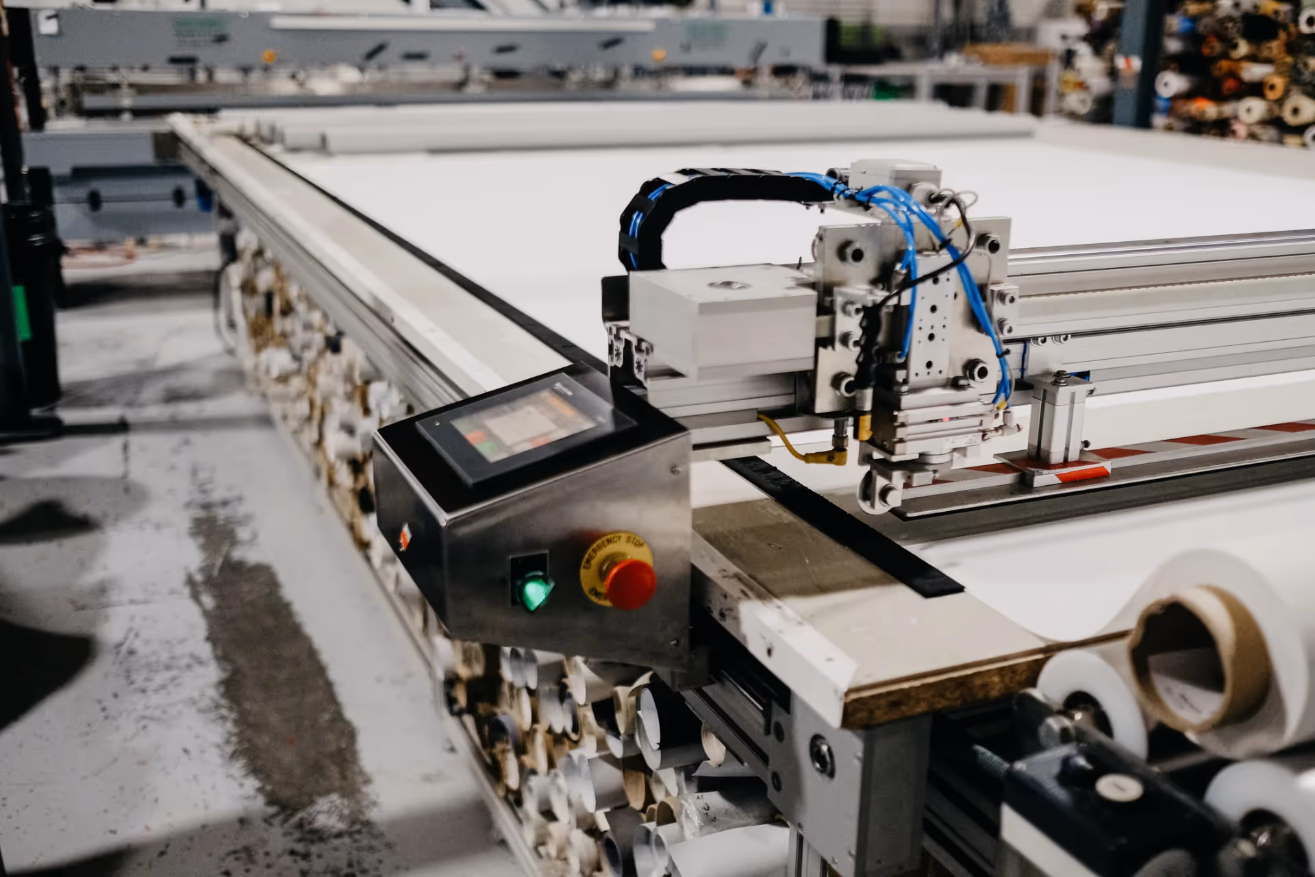 Fabric cutting machinery. 