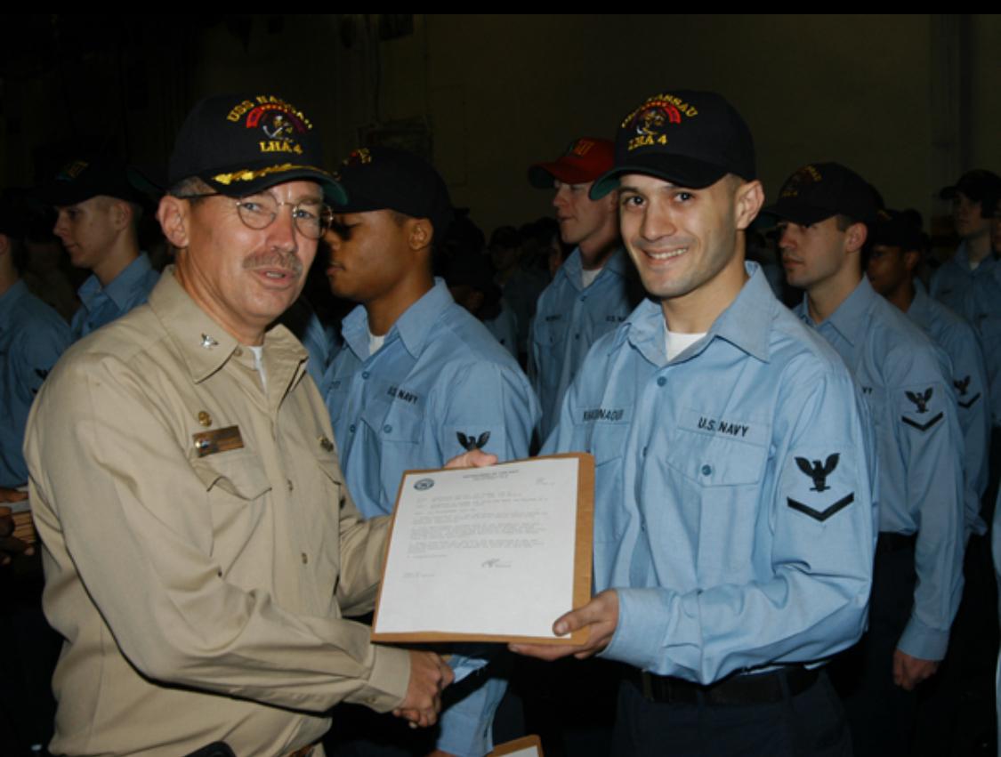 Cash rewarded in the Navy