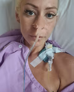 Charlene Dandoulis hospital bed