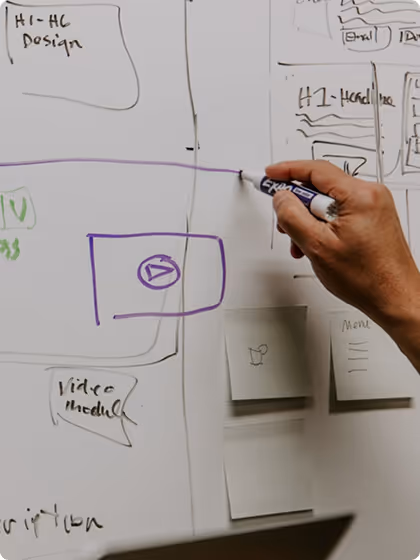 House of Alcheme media strategy on whiteboard