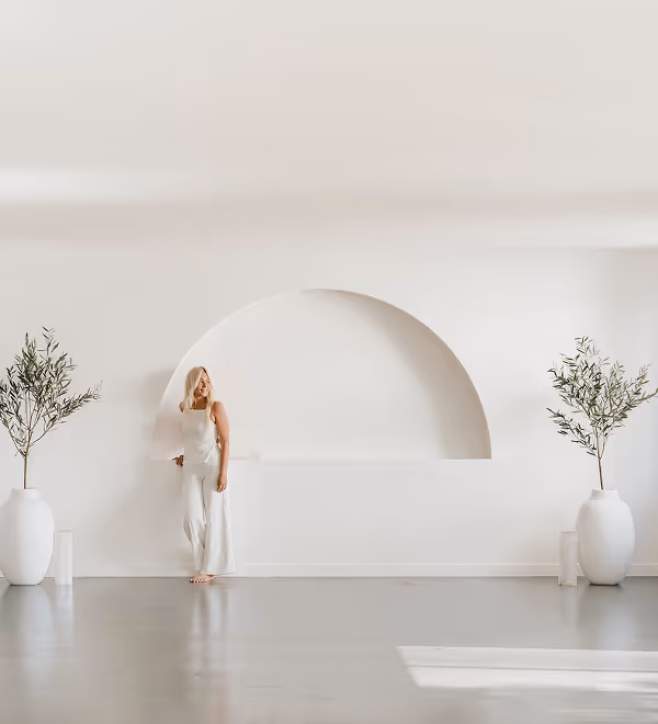 light event space with arched wall
