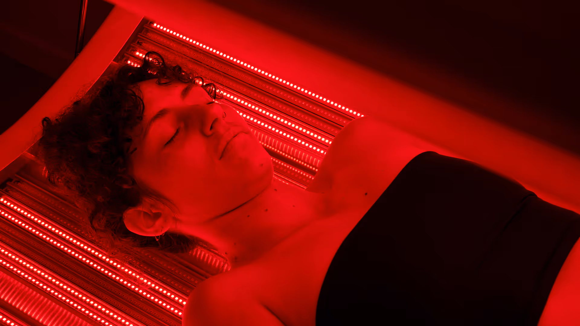 Red Light Therapy lady lying down
