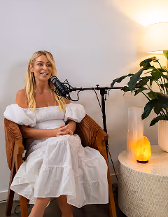 Charlene talking on podcast
