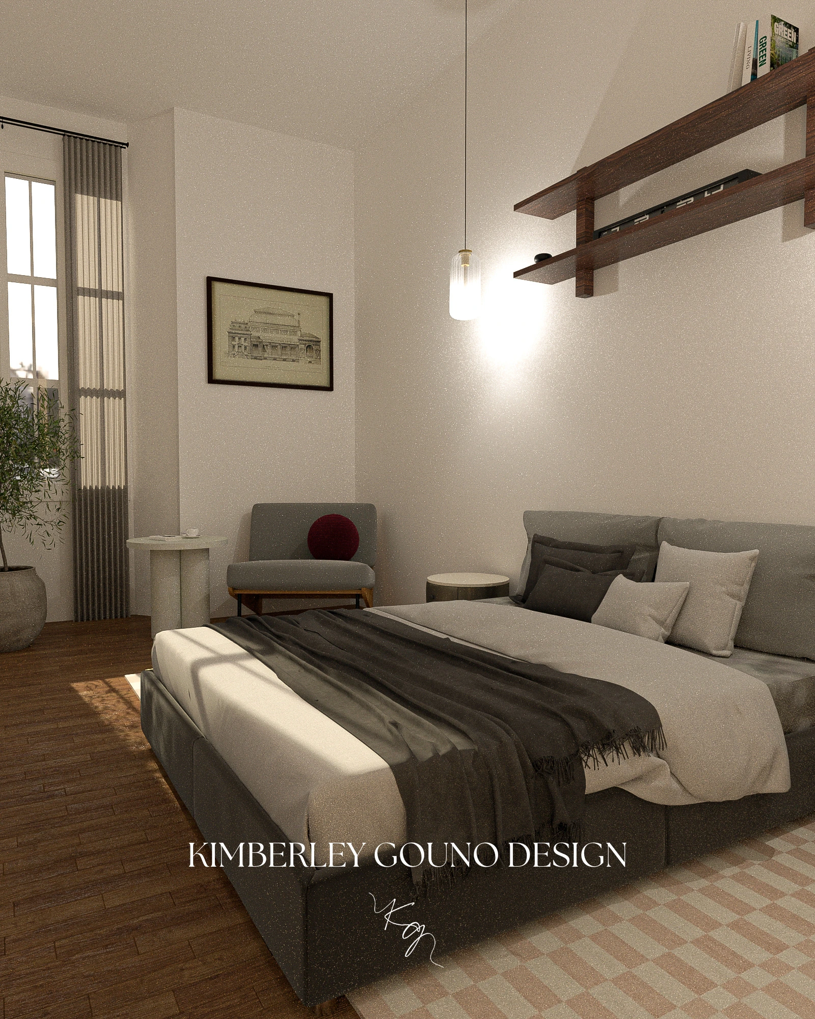 Kimberley Gouno, refonte d'une chambre décoration d'intérieur