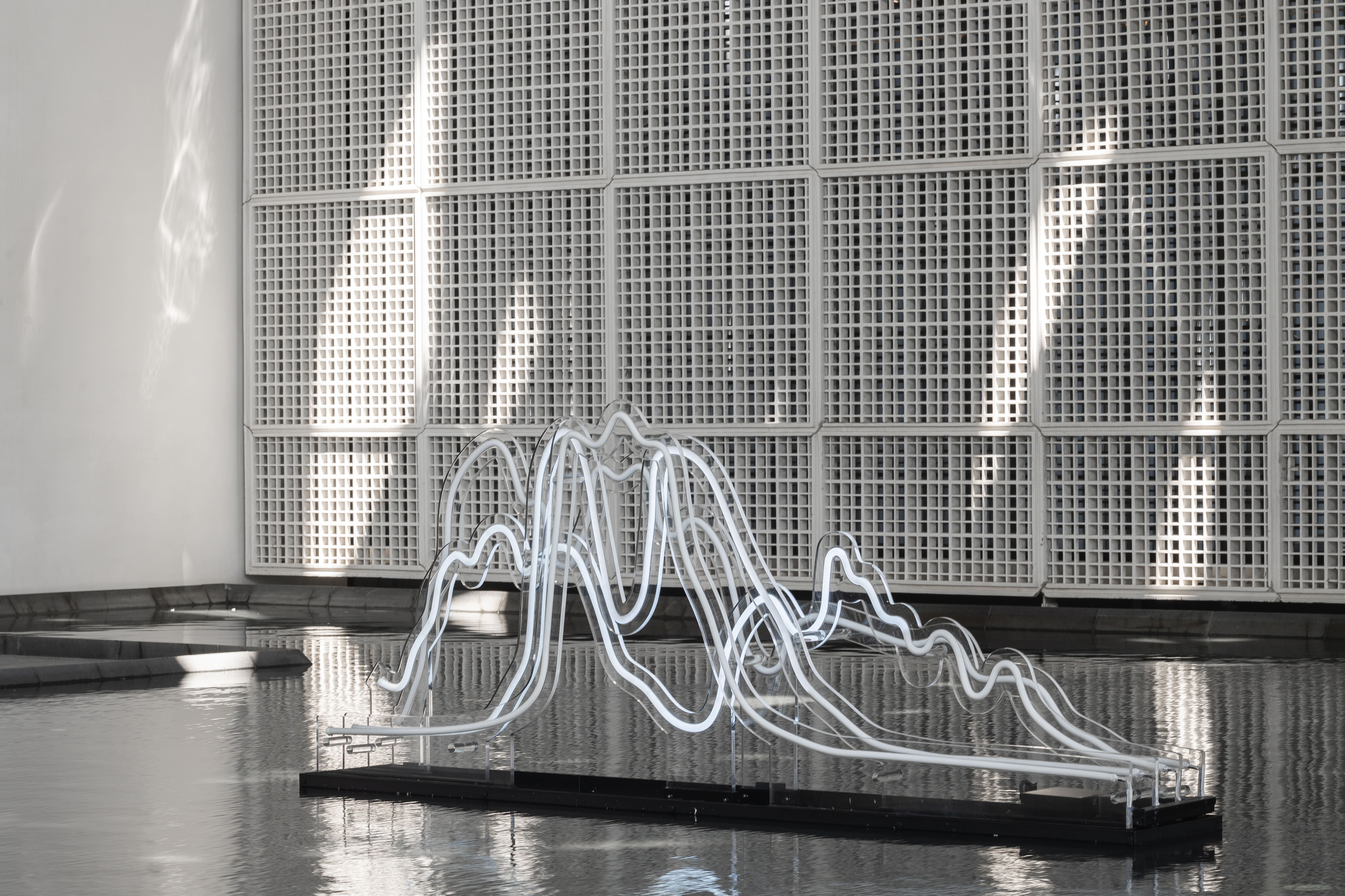 Panoramic view of the large artworks of Sarah for Art Dubai 2025