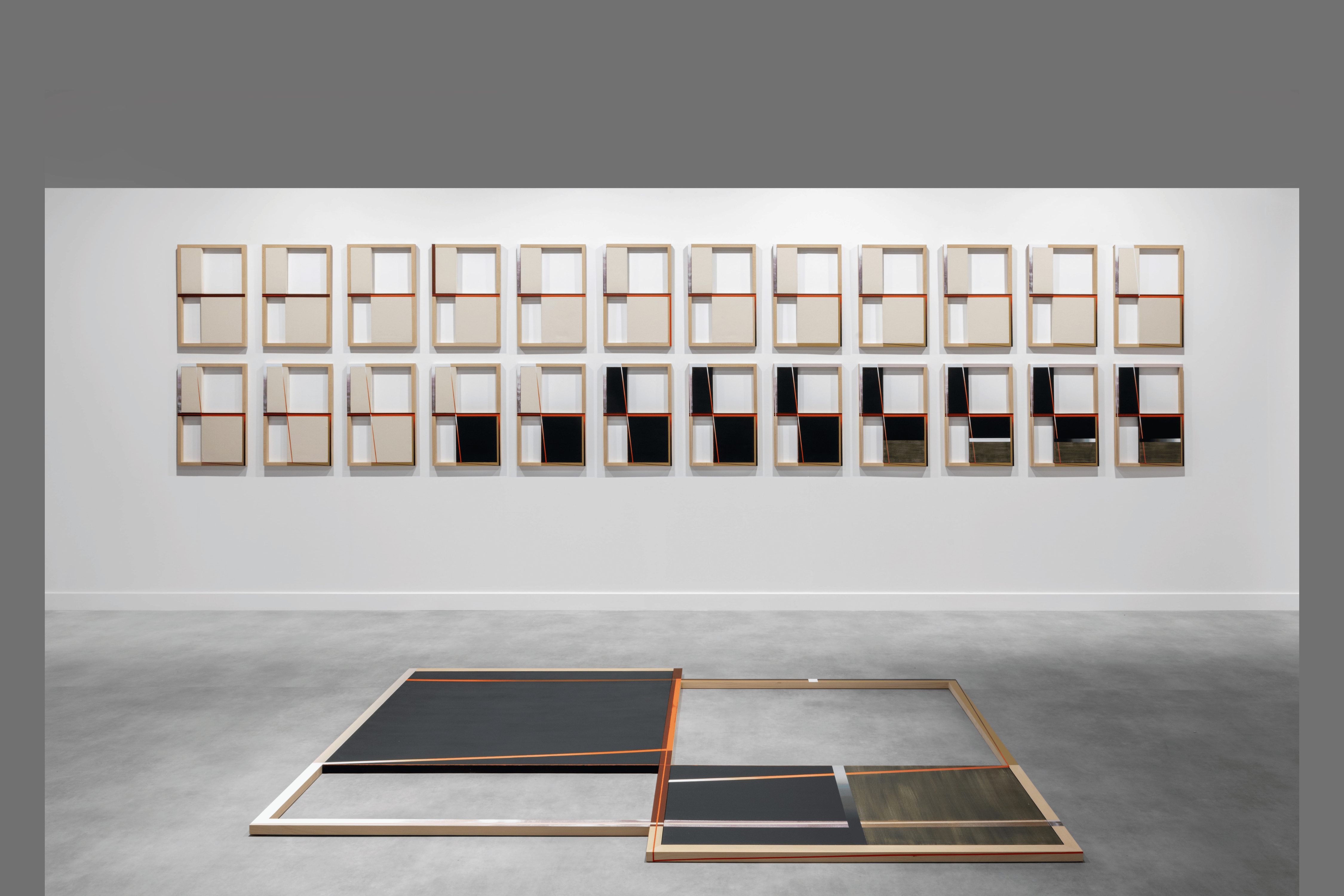 Panoramic view of the large artworks of Sarah for Art Dubai 2025