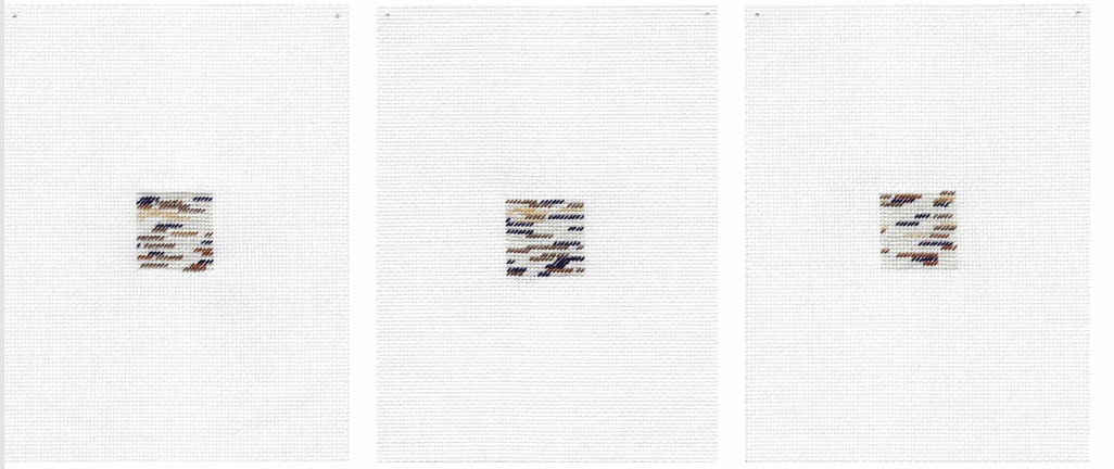 Memories I Have 1-3, 2018-2019, Hand embroidery, 18.5 x 14 cm each, 7 1/4 x 5 1/2 in each