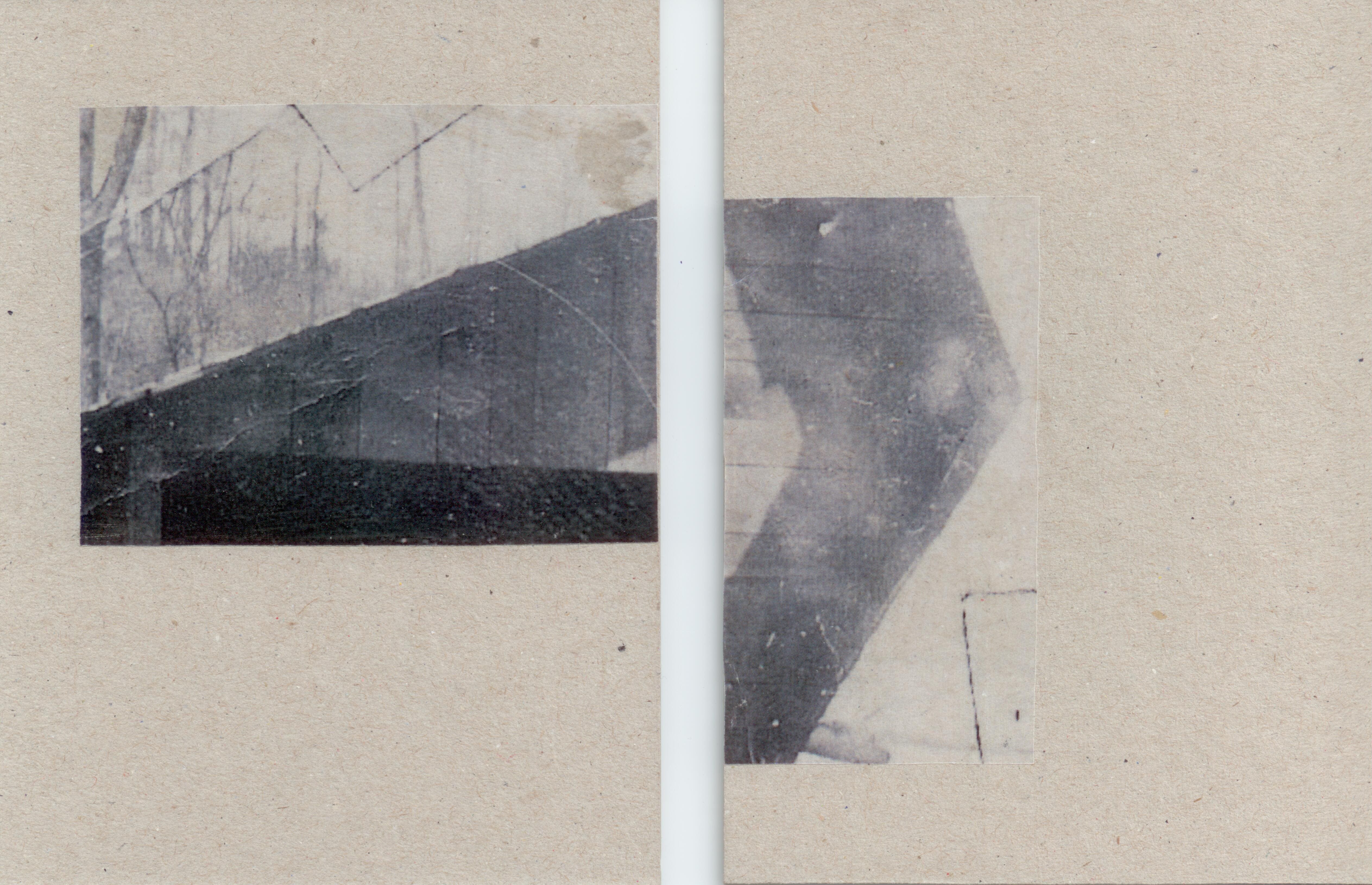 Fictionalized Structures 1, 2019, Print on vellum mounted on bookboard, Diptych, 14 x 10.5 cm each, 5 1/2 x 4 1/8 in each
