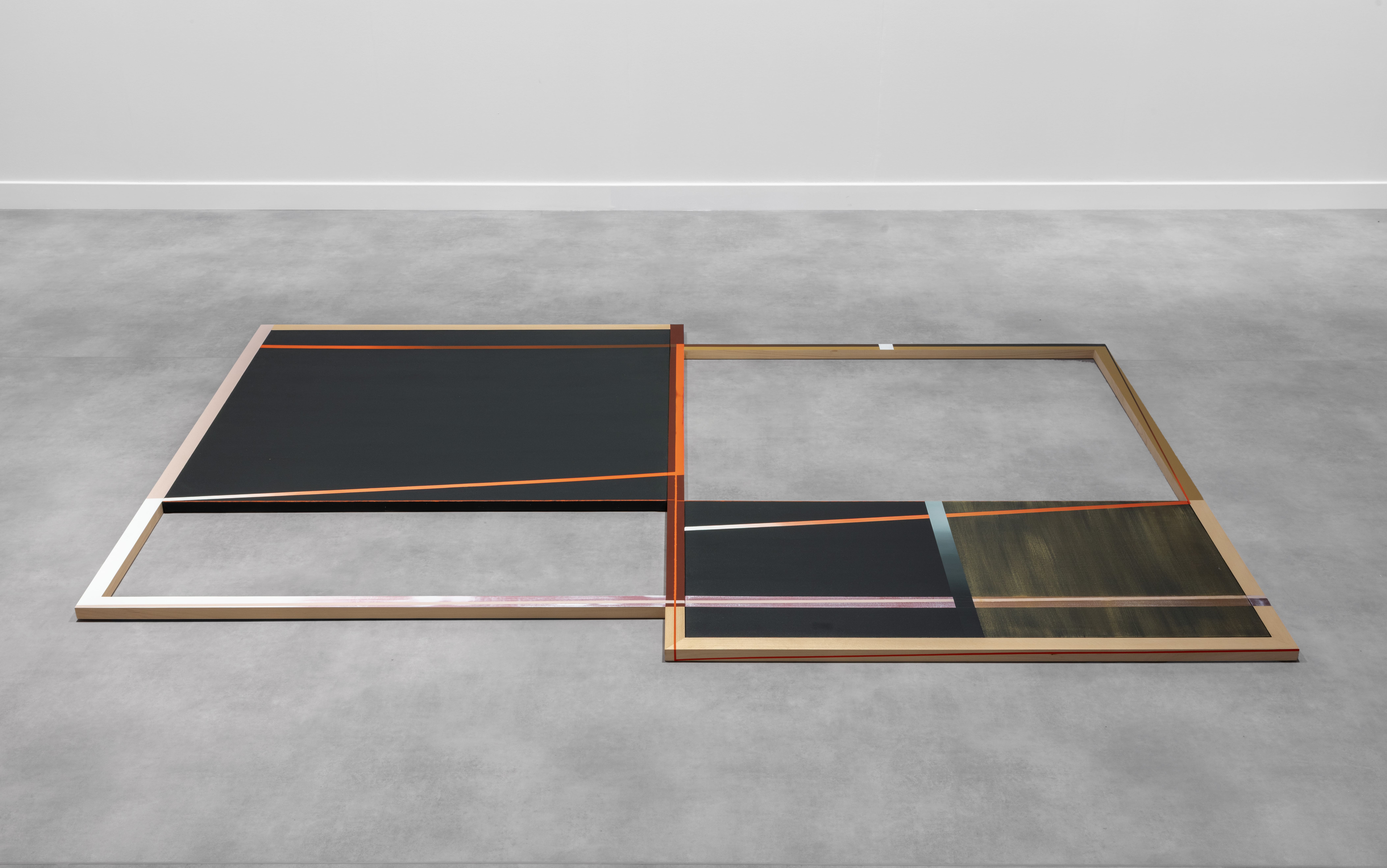 Off centered remains, 2025 250 x 165 cm   Acrylic on wood and canvas